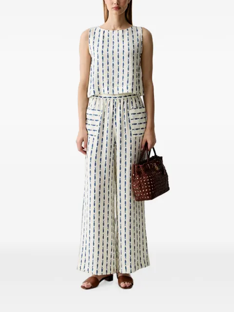 Benetton fish-striped palazzo pants White 4ZJBDF0BV