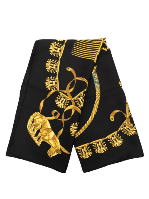 Hermès Pre-Owned 20th Century Les Cavaliers d Or Silk Scarf 90 scarves Black 7MIT4SE83ZV4S1JG