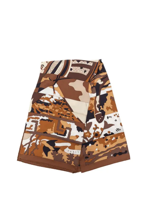 Hermès Pre-Owned 1990-2010 Les Dix Cavaliers Silk Scarf 90 scarves Brown 30CUVZ4F2LO5JZ8Q