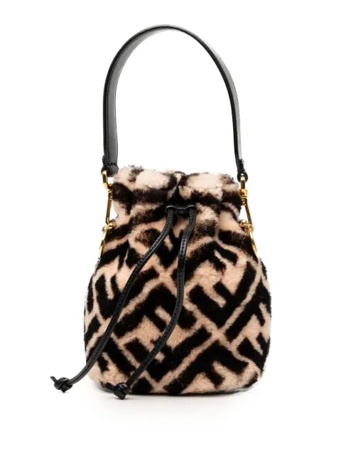 Fendi Pre-Owned 2010-2026 Mini Zucca Shearling Mon Tresor bucket bag Neutrals 13VYRGHHGTUCYCTP
