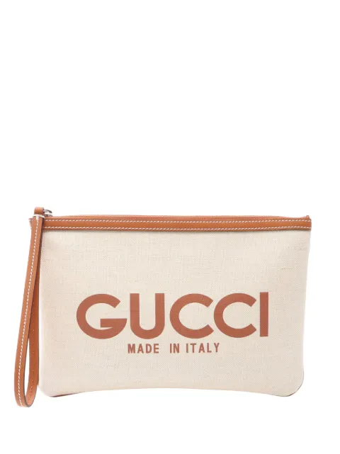 Gucci Pre-Owned 2016-2026 Canvas Logo clutch bag Neutrals 2LO5X7SZ4986DT87