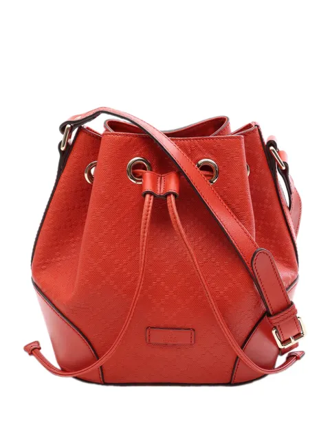Gucci Pre-Owned 2000-2015 Diamante Leather Bright bucket bag Red 0V53CIOP3N8CQQ2D