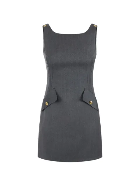 Elisabetta Franchi mini dress in cool wool fabric with logo details Grey AB99366E2