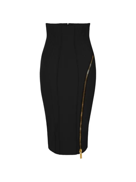 Elisabetta Franchi skirt in technical fabric with zip Black GO20866E2