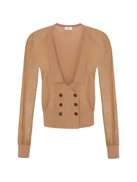 Elisabetta Franchi cardigan in knit and mesh fabric Neutrals MK30Q66E2