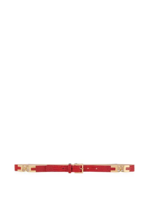 Elisabetta Franchi leather belt with lizard print Red CT54S66E2