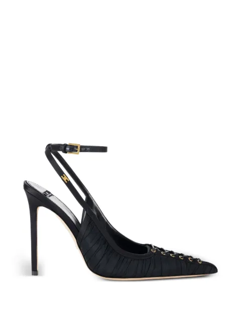 Elisabetta Franchi nappa-leather sandals with criss-cross lacing Black SA46L67E2