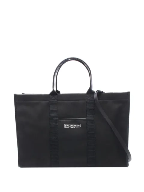Balenciaga Pre-Owned 2018-2026 Large Canvas Hardware Tote satchel Black THQ4L72TWNRHA6AH