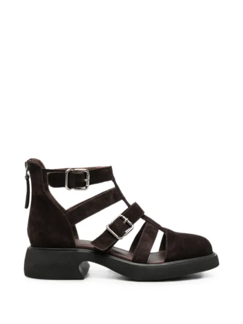 SERGIO MORETTI FIRENZE buckle-fastening cage sandals Brown 658526110
