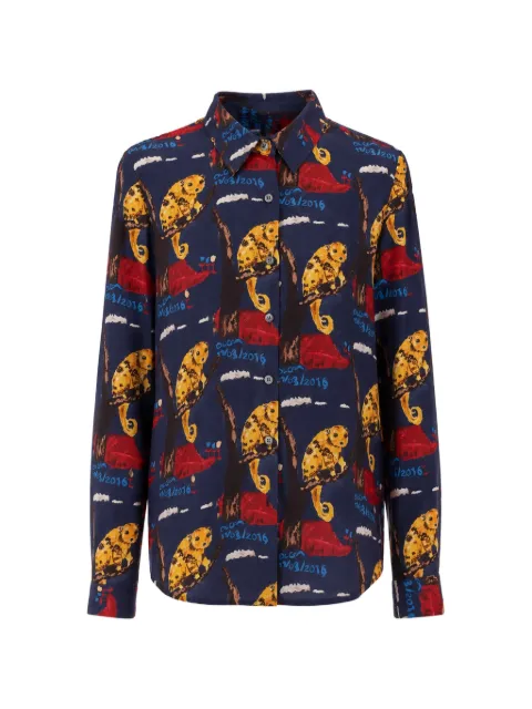Laura Urbinati Lemuri silk shirt Blue I2T05TL