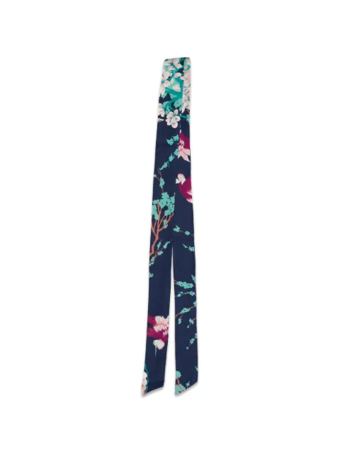 Laura Urbinati floral-print satin belt Blue I6Y01RC