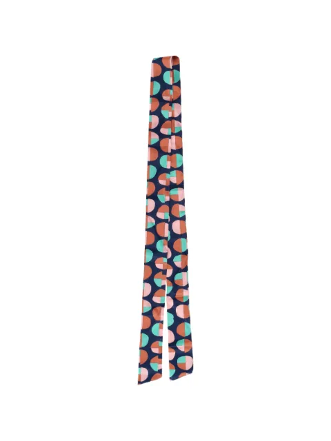 Laura Urbinati geometric-print satin belt Blue I6Y01RF