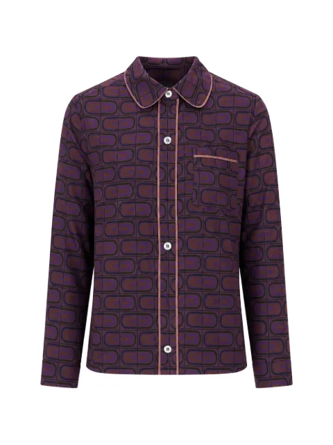 Laura Urbinati geometric-print piping-detail pajamas top Purple I1T10ST