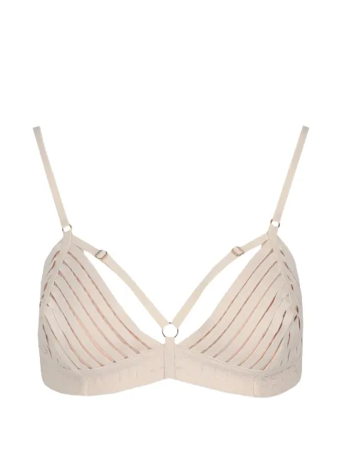 Elisabetta Franchi logo-underband strappy bra Neutrals RG02165E3
