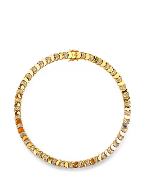 Lady D World Lunar Glow crystal-embellished crescent-link necklace Gold 83032