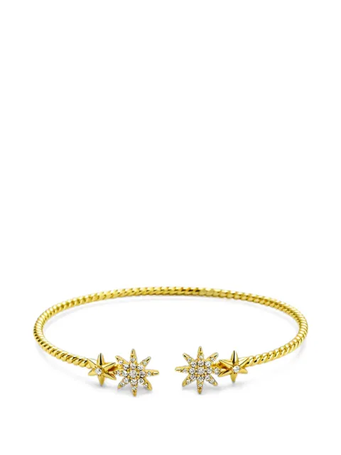 Velora Vie pavé starburst open cuff bracelet Gold 86227