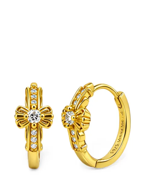 Velora Vie Celestine cross-motif earrings Gold 86205