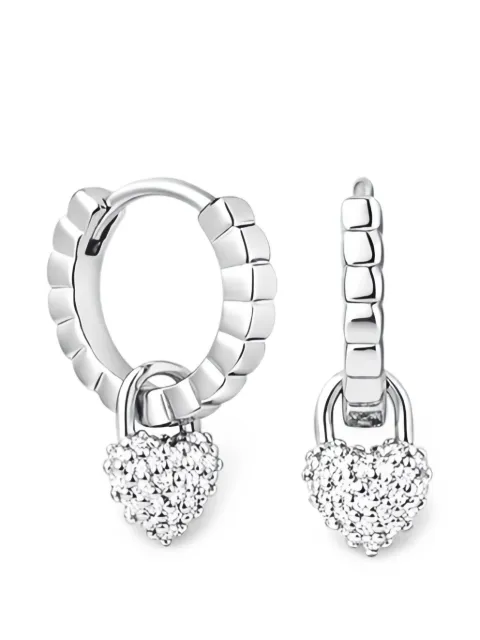 Velora Vie Vault of Venus pavé-heart earrings Silver 86213