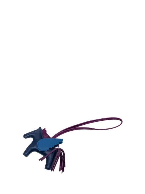 Hermès Pre-Owned 2021 Milo Lambskin and Swift GriGri Rodeo Pegasus Bag Charm PM key chain Purple HQ12C6GL0J181K9W