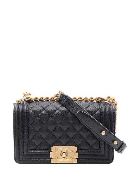CHANEL Pre-Owned 2021 Small Quilted Caviar Boy Flap crossbody bag Black HFJ3BDPQICEAPUJL