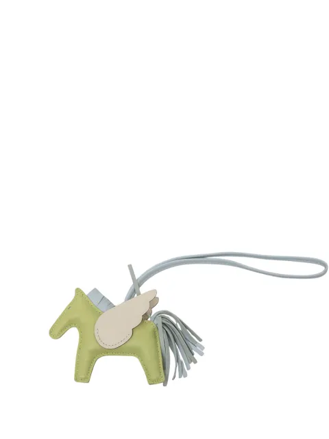 Hermès Pre-Owned 2020 Milo Lambskin and Swift Grigri Rodeo Pegase Bag Charm PM key chain Green H4AHV1N25IXB9UV6