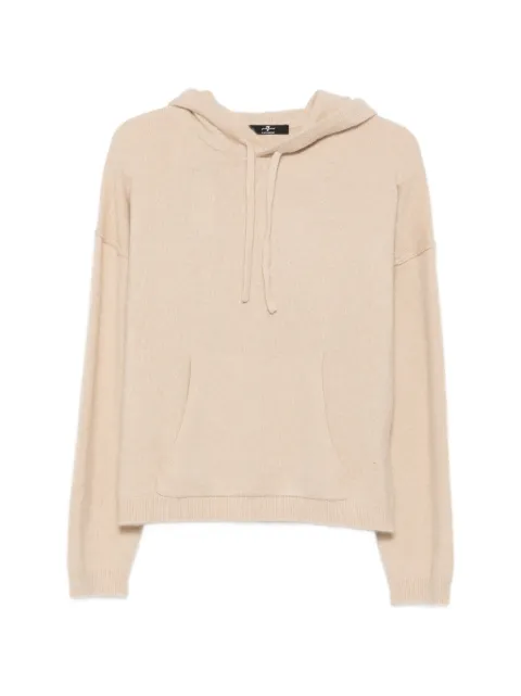 7 For All Mankind drawstring-hood pouch-pocket hoodie Neutrals 7NED0H38