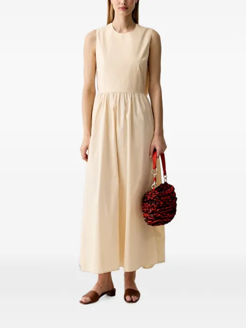 Benetton gathered-waist cut-out sleeveless midi dress White 4MBJDV0CP