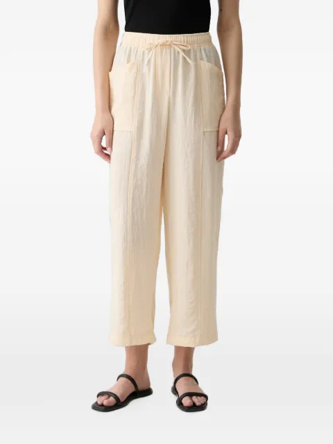 Benetton drawstring-waist straight-leg cropped trousers White 4O42DF0BP
