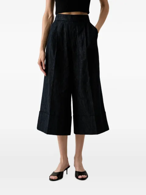 Benetton turn-up cropped wide-leg jeans Blue 4KOWDF09M