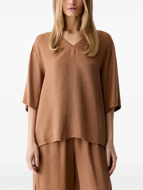 VICOLO V-neck short-sleeve T-shirt Brown TAB0571