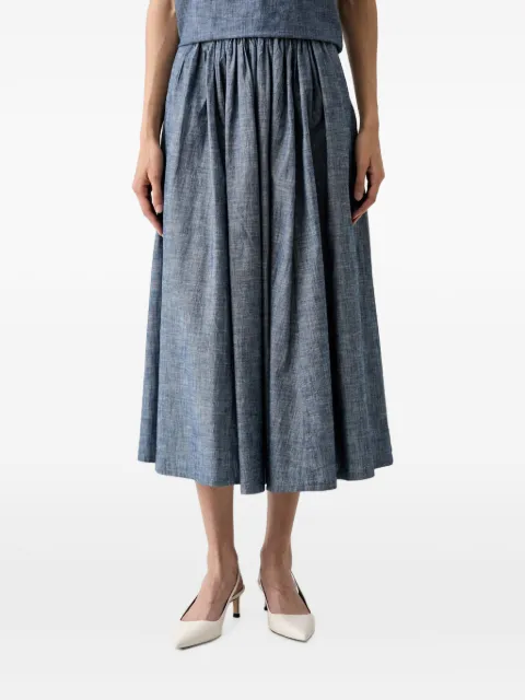 Benetton pleated-waistband midi full skirt Blue 43F3D005Y