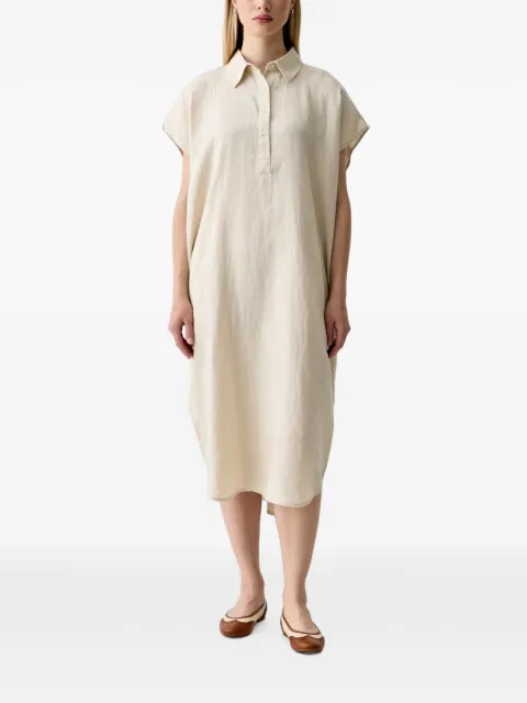 Benetton short-sleeved midi shirt dress Neutrals 4AGHDV0C6