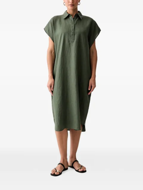 Benetton short-sleeved midi shirt dress Green 4AGHDV0C6