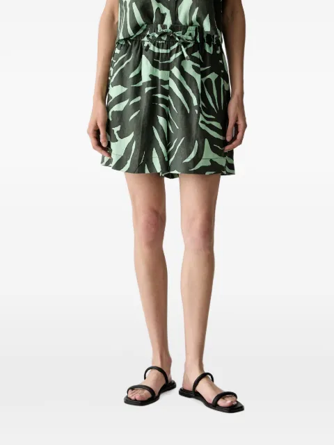 Benetton leaf-print drawstring-fastening shorts Green 41GAD901T
