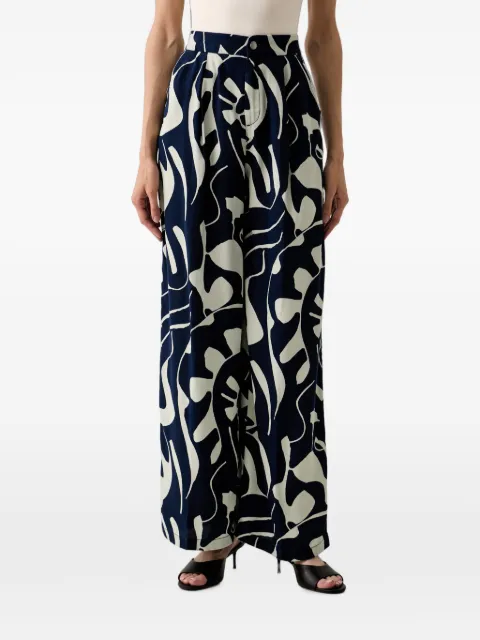 Benetton abstract-print wide-leg trousers Blue 40K9DF0C5