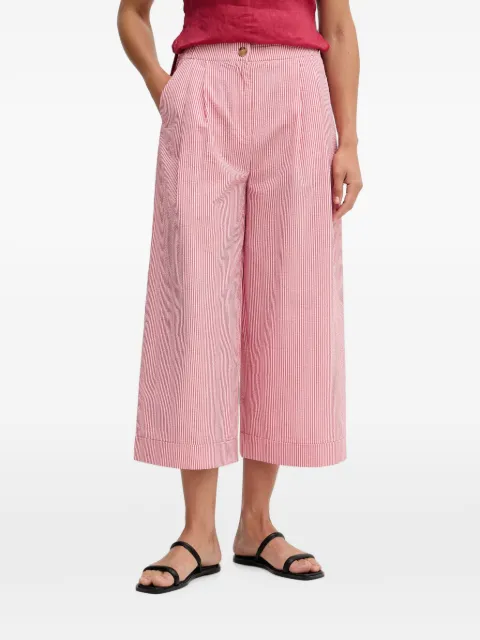 Benetton striped-pattern wide-leg cropped trousers Red 4WAQDF0C4