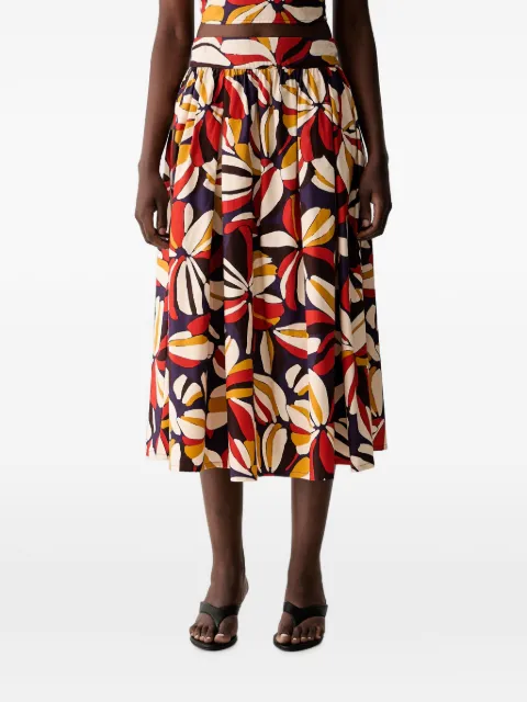 Benetton floral-print pleated midi skirt Purple 4ZYAD005W