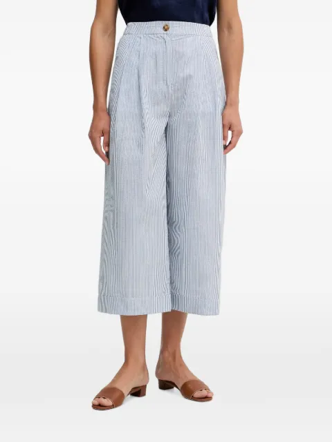 Benetton striped-pattern wide-leg cropped trousers Blue 4WAQDF0C4