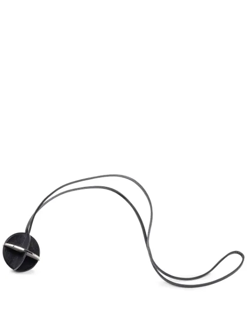 Hermès Pre-Owned 2000-2026 Leather and Brass Zodiac Pendant Necklace costume necklace Black 5Q6DXU2TW415PK5I