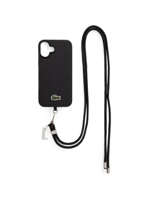 Lacoste logo-patch lanyard iPhone 16 case Black LCHMBCP16MPVCK