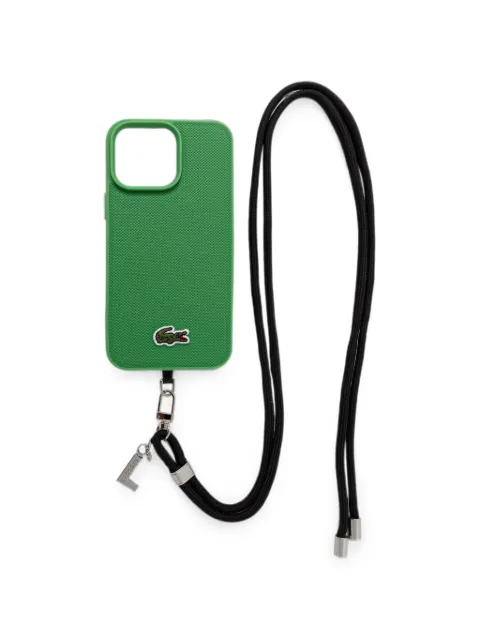 Lacoste logo-patch lanyard iPhone 16 case Green LCHMBCP16XPVCN