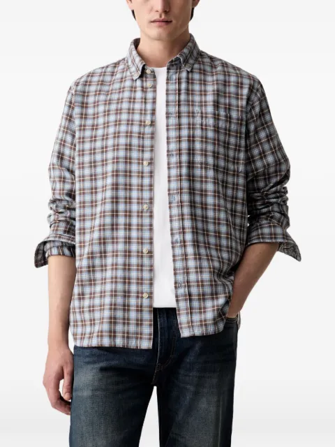 Les Deux check-pattern button-down shirt Blue 1001860