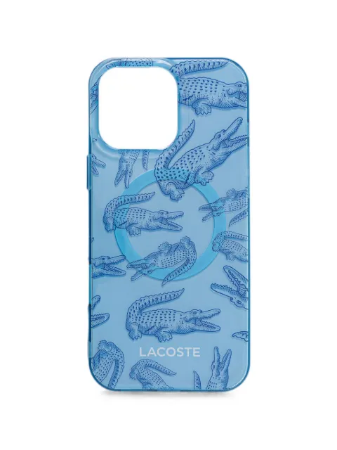 Lacoste crocodile-print iPhone 16 case Blue LCHMP16XUOCB
