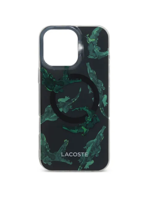 Lacoste crocodile-print iPhone 16 case Black LCHMP16XUPAK