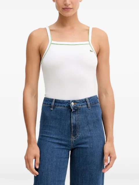 Lacoste piped-trim logo-patch camisole White TF9902