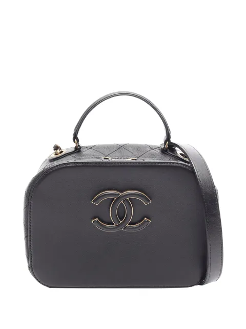 CHANEL Pre-Owned 2017-2018 CC Calfskin Vanity Case satchel Black OXO6S5MVJSZD4B27