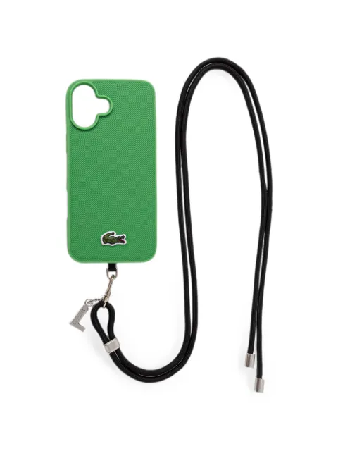 Lacoste logo-patch lanyard iPhone 16 case Green LCHMBCP16MPVCN