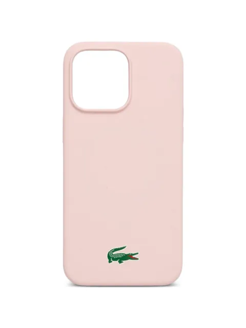 Lacoste logo-patch iPhone 15 case Pink LCHMP15XSLOI