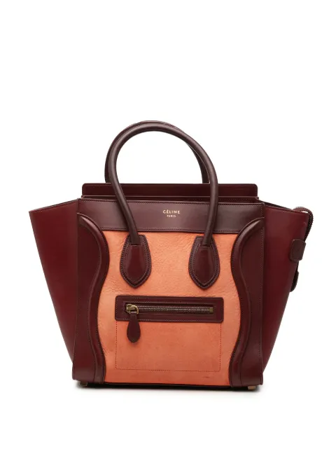 Celine Pre-Owned 2014 Micro Bicolor Calfskin Luggage tote bag Orange XWZUA2AMOZ4LI2PX