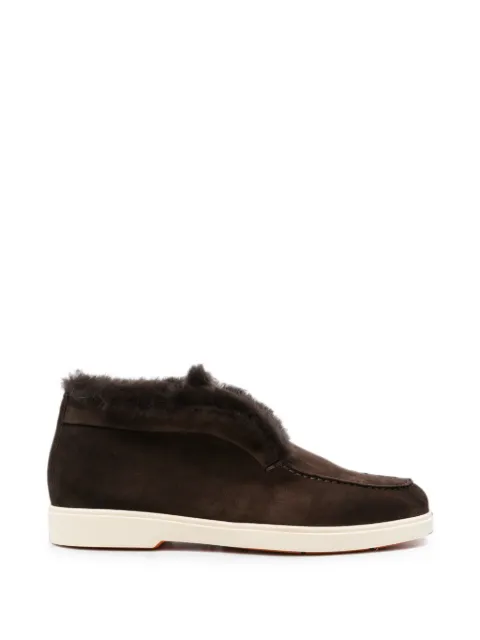 Santoni fur-trimmed loafers Brown WUYA58457TISAUOF
